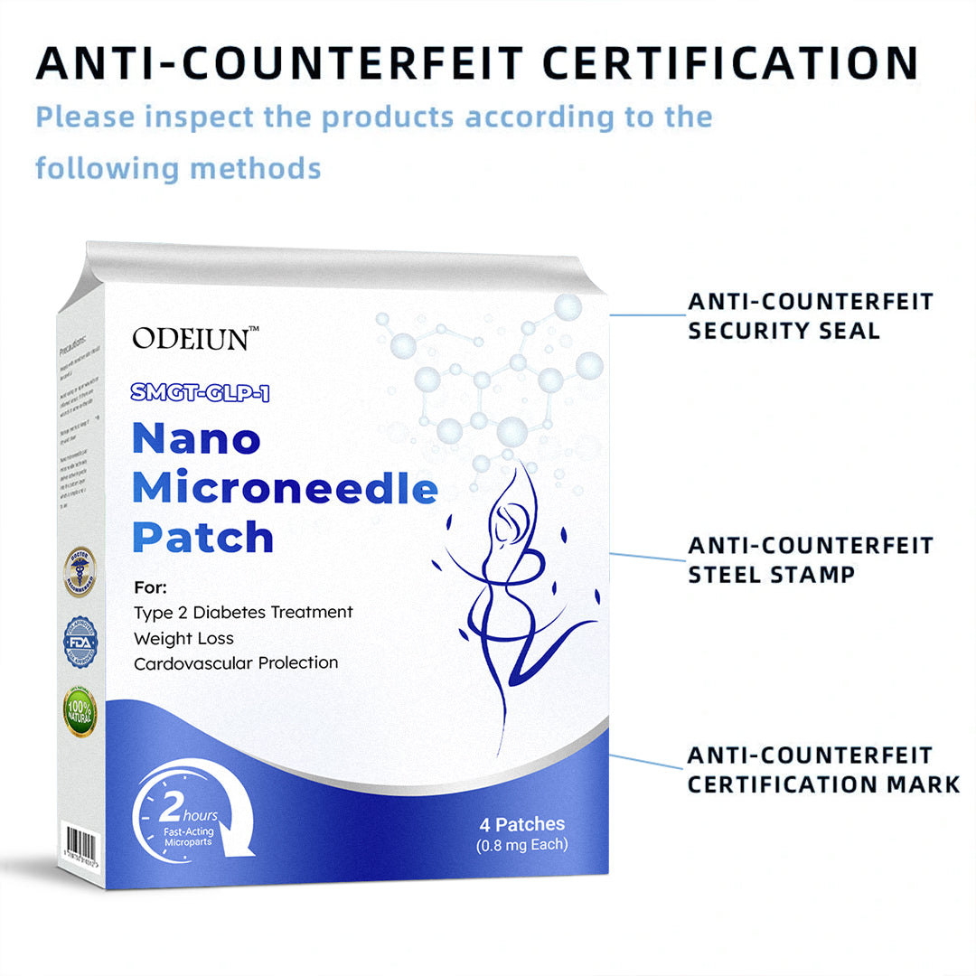 Odeiun™ Tirzepatide Nano-Microneedle Patch – Pain-Free Sugar Control & Natural Fat Metabolism