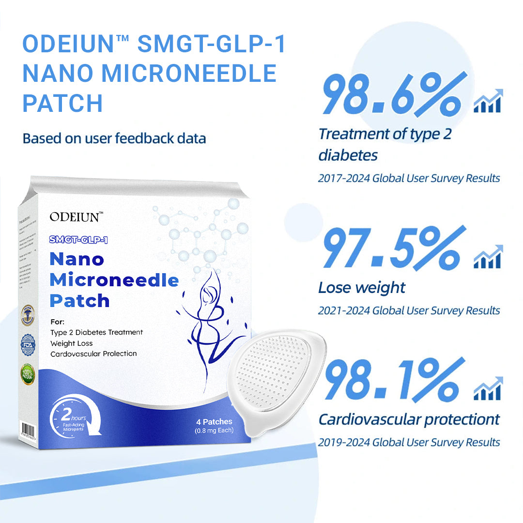 Odeiun™ Tirzepatide Nano-Microneedle Patch – Pain-Free Sugar Control & Natural Fat Metabolism