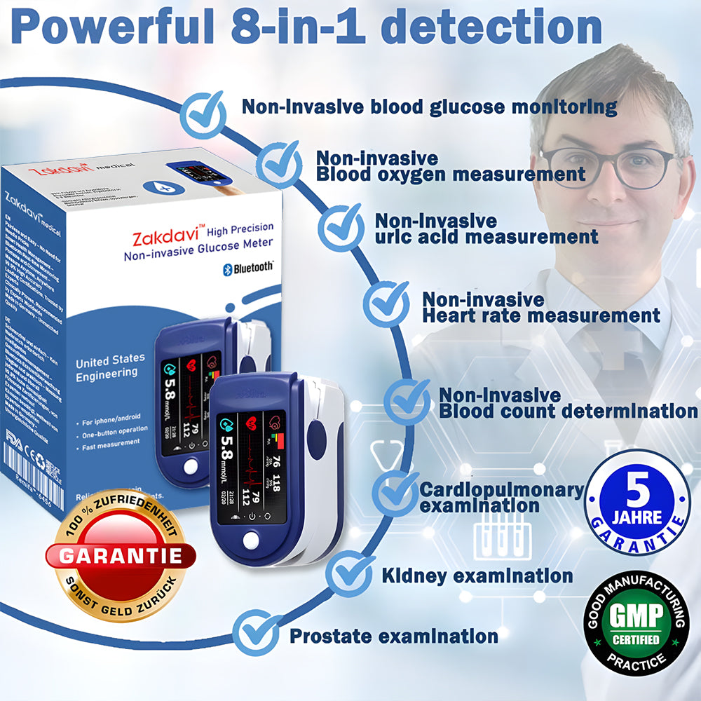 Official Store: Zakdavi™ High Precision Non-invasive Glucose Meter ✅ Clinical Certification & 99.9% Accuracy