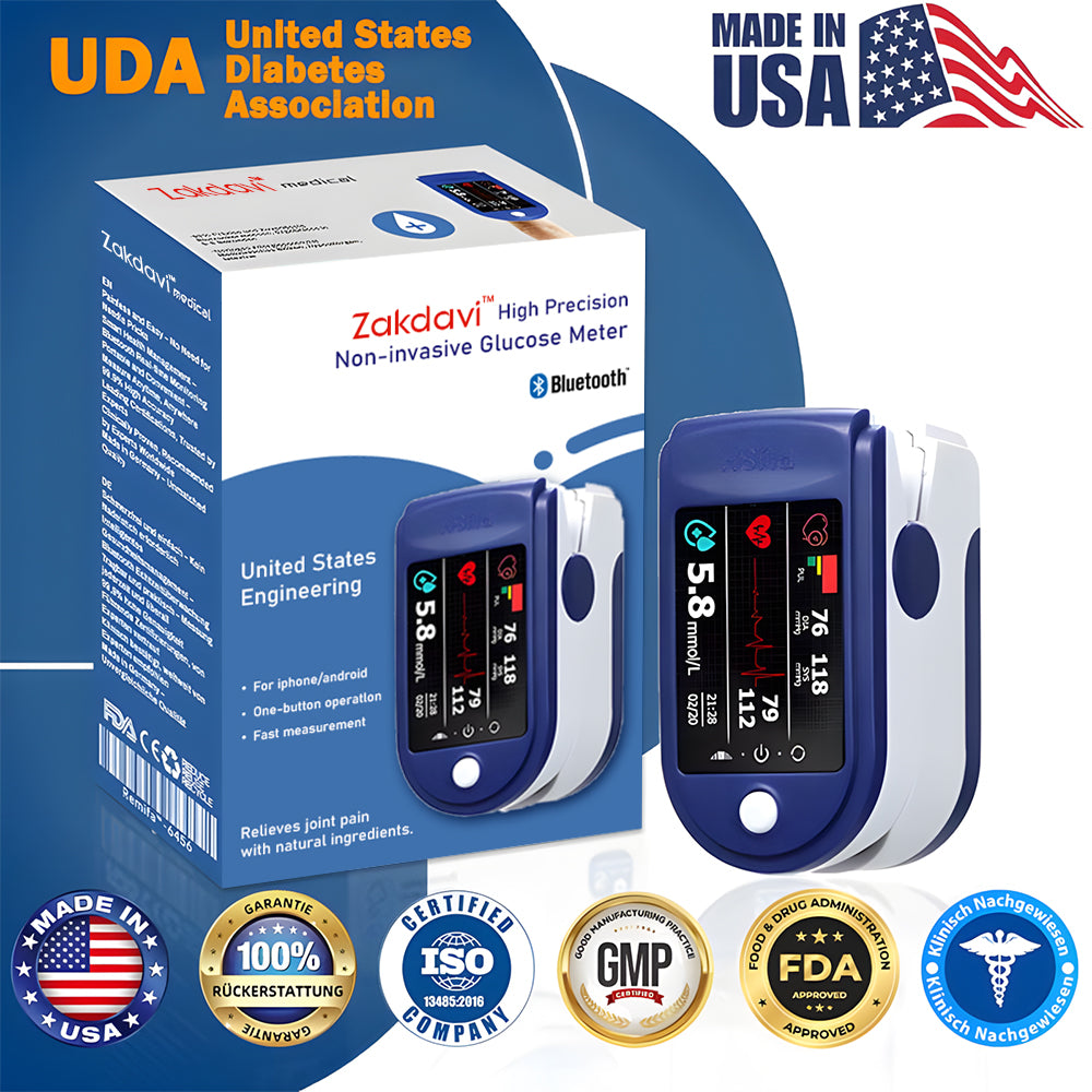 Official Store: Zakdavi™ High Precision Non-invasive Glucose Meter ✅ Clinical Certification & 99.9% Accuracy