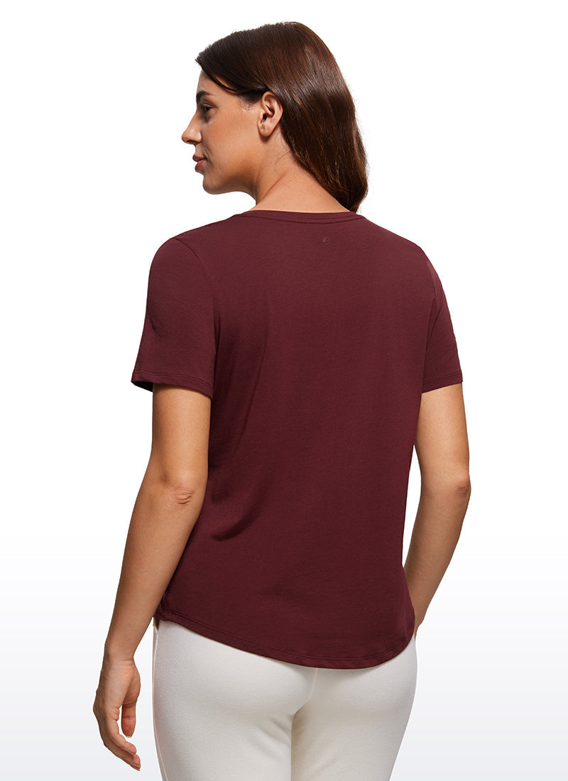 Pima Cotton Short Sleeves Round Neck