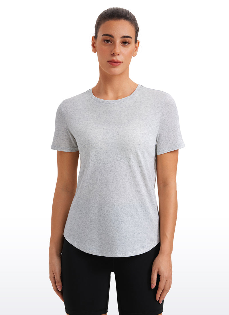 Pima Cotton Short Sleeves Round Neck