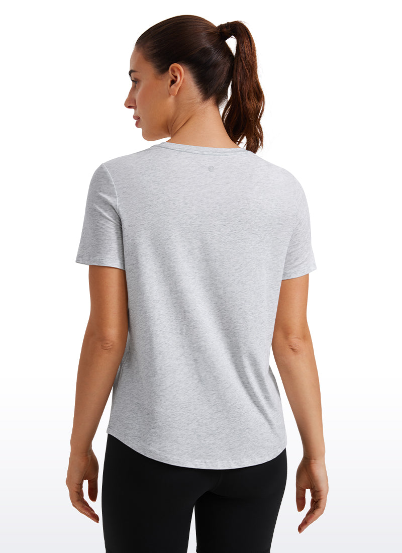 Pima Cotton Short Sleeves Round Neck