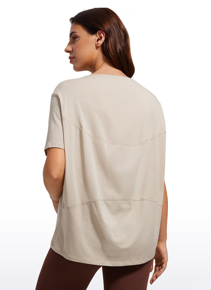 Pima Cotton Short Sleeves Boat Neck