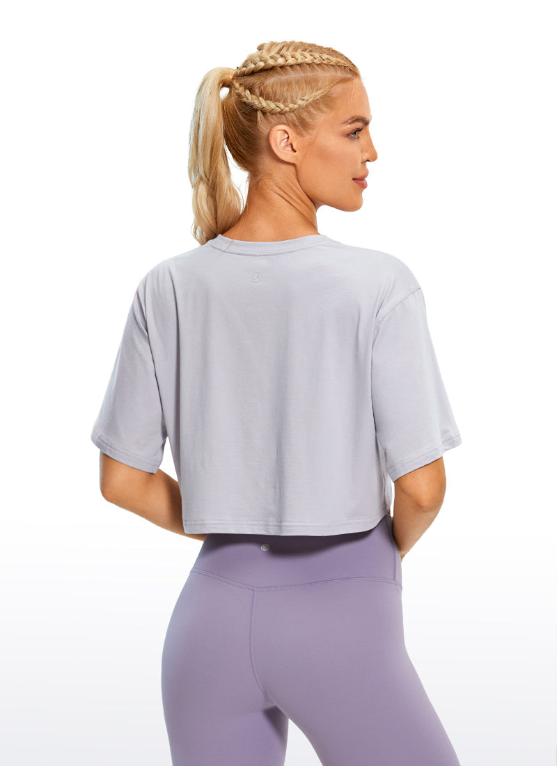 Pima Cotton Short Sleeves Cropped