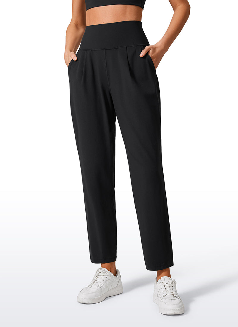 Butterlift Tapered Front Pleated Pants with Pockets 27¡®¡¯