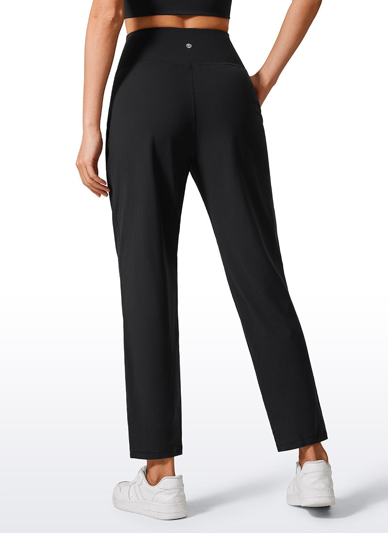 Butterlift Tapered Front Pleated Pants with Pockets 27¡®¡¯