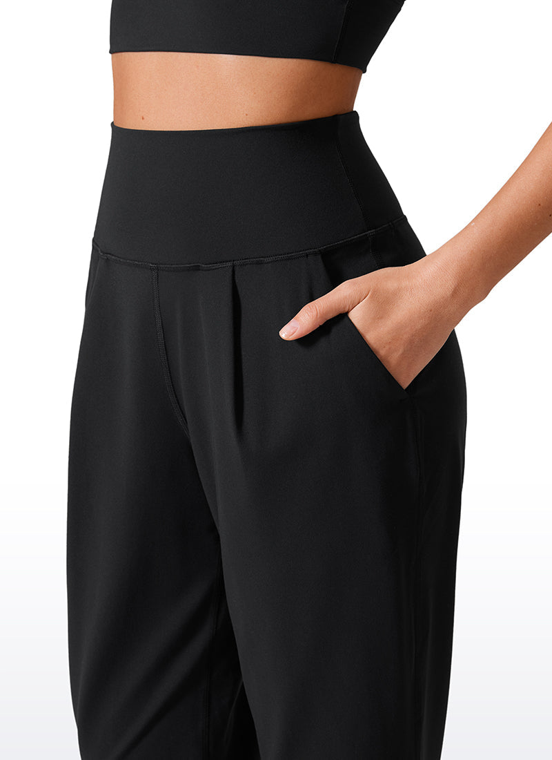 Butterlift Tapered Front Pleated Pants with Pockets 27¡®¡¯