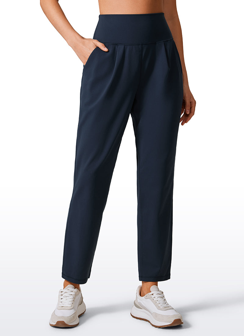 Butterlift Tapered Front Pleated Pants with Pockets 27¡®¡¯