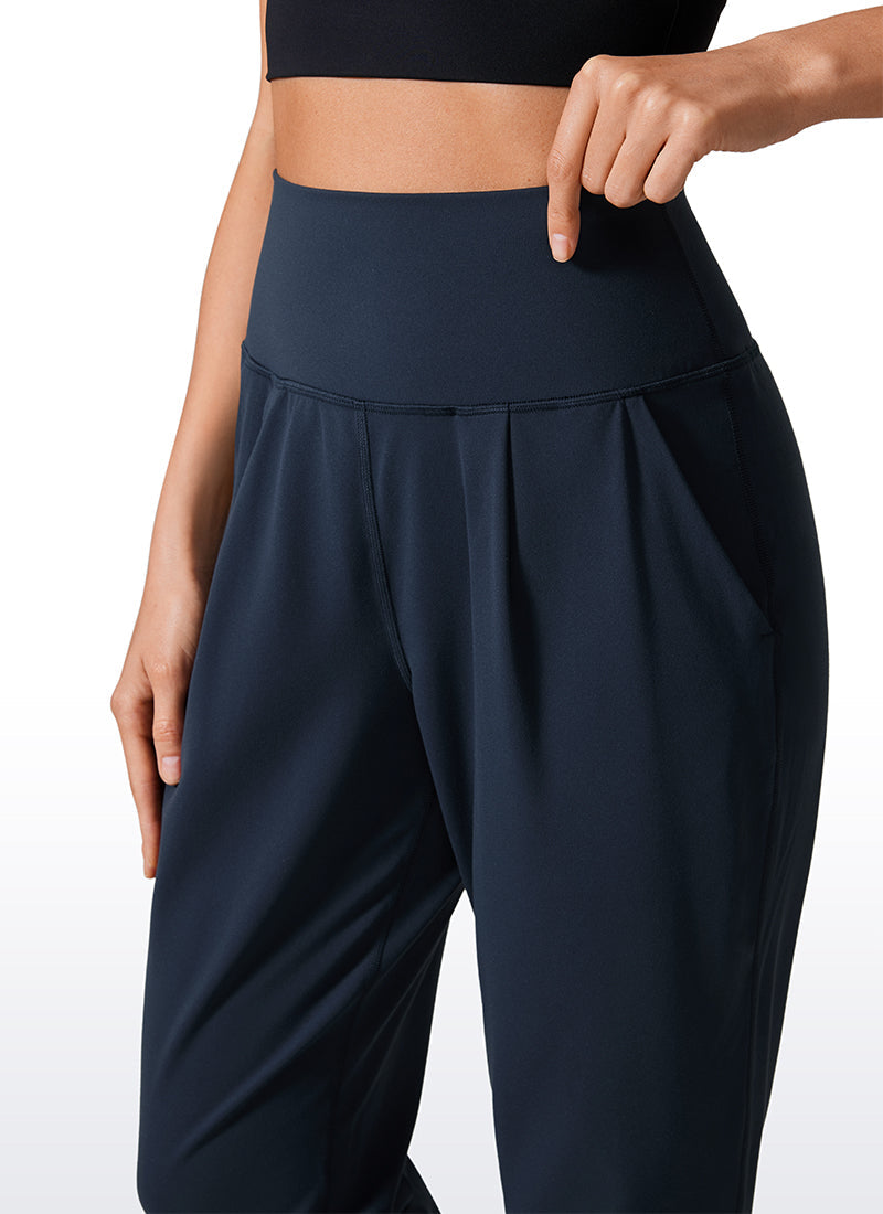 Butterlift Tapered Front Pleated Pants with Pockets 27¡®¡¯