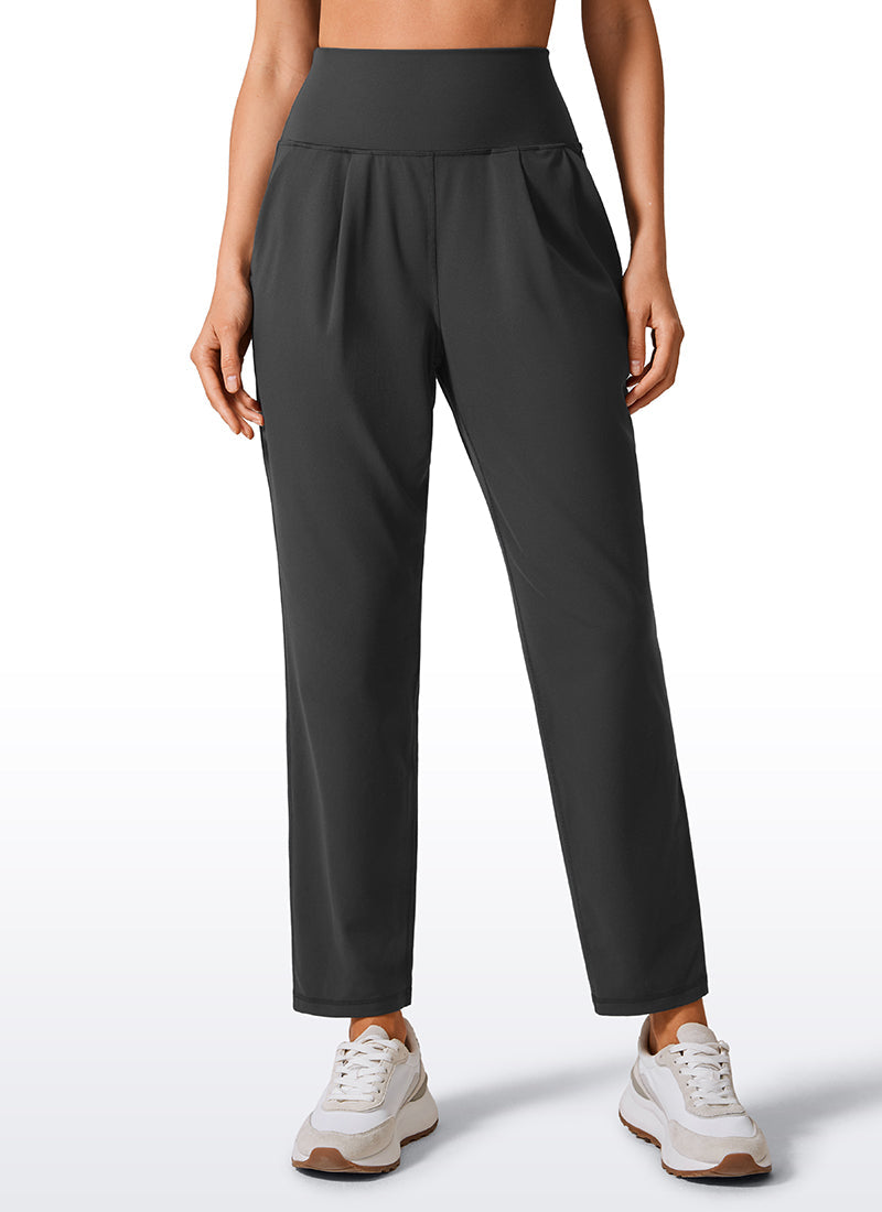 Butterlift Tapered Front Pleated Pants with Pockets 27¡®¡¯