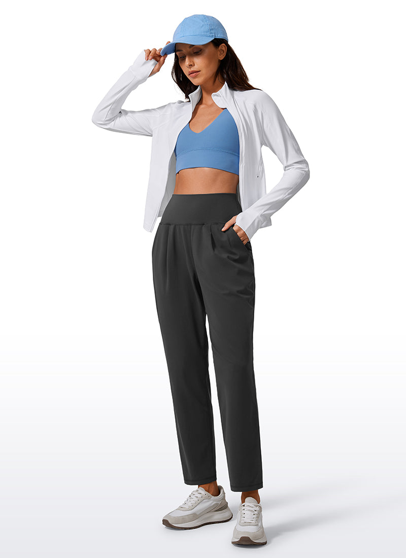 Butterlift Tapered Front Pleated Pants with Pockets 27¡®¡¯