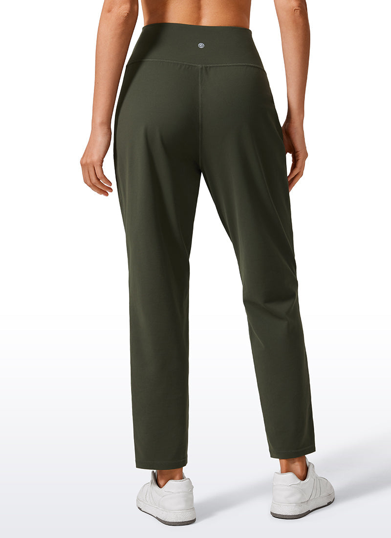 Butterlift Tapered Front Pleated Pants with Pockets 27¡®¡¯