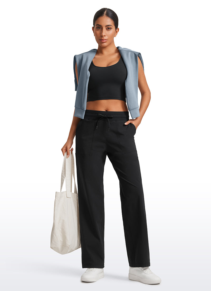 Strech Straight Leg Casual Pants 30'' - High Rise