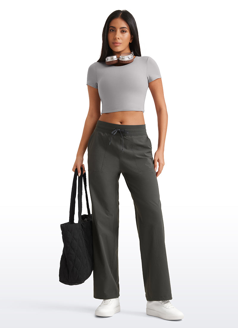 Strech Straight Leg Casual Pants 30'' - High Rise