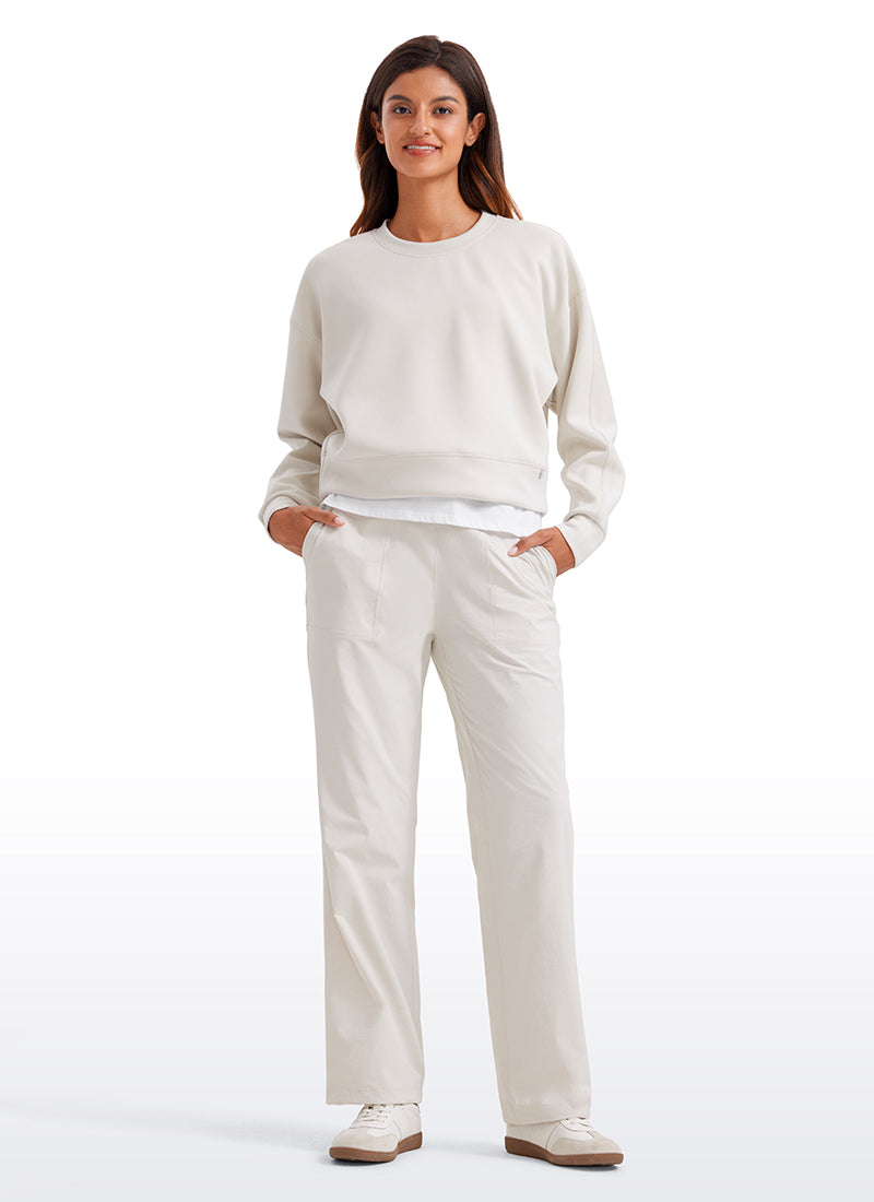 Strech Straight Leg Casual Pants 30'' - High Rise