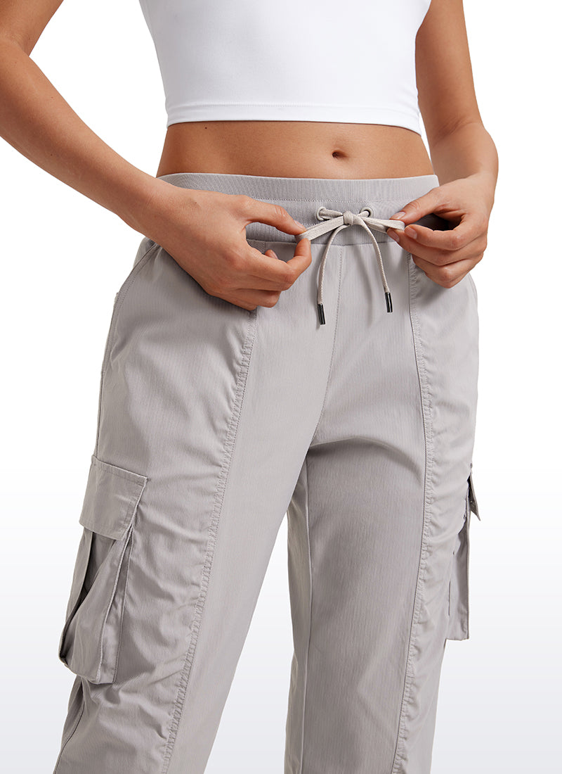 Lightweight Mid Rise Joggers with Pockets 28.5'' - Ruched