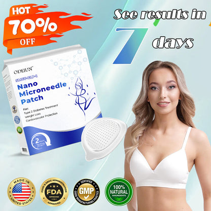 Odeiun™ Tirzepatide Nano-Microneedle Patch – Pain-Free Sugar Control & Natural Fat Metabolism