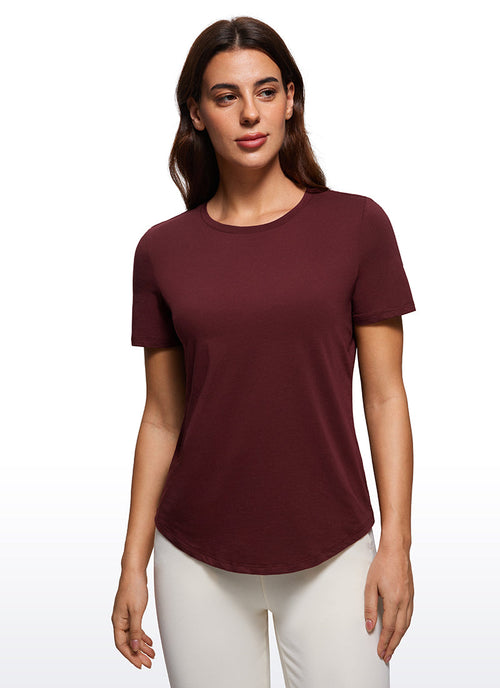 Pima Cotton Short Sleeves Round Neck